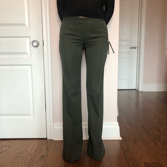 Stella McCartney olive green wide leg pants - Picture 2 of 8